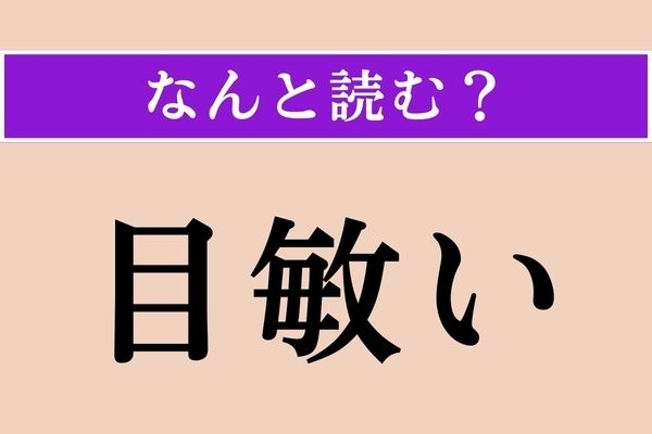 【難読漢字】「目敏い」正しい読み方は？ 褒め言葉に使います