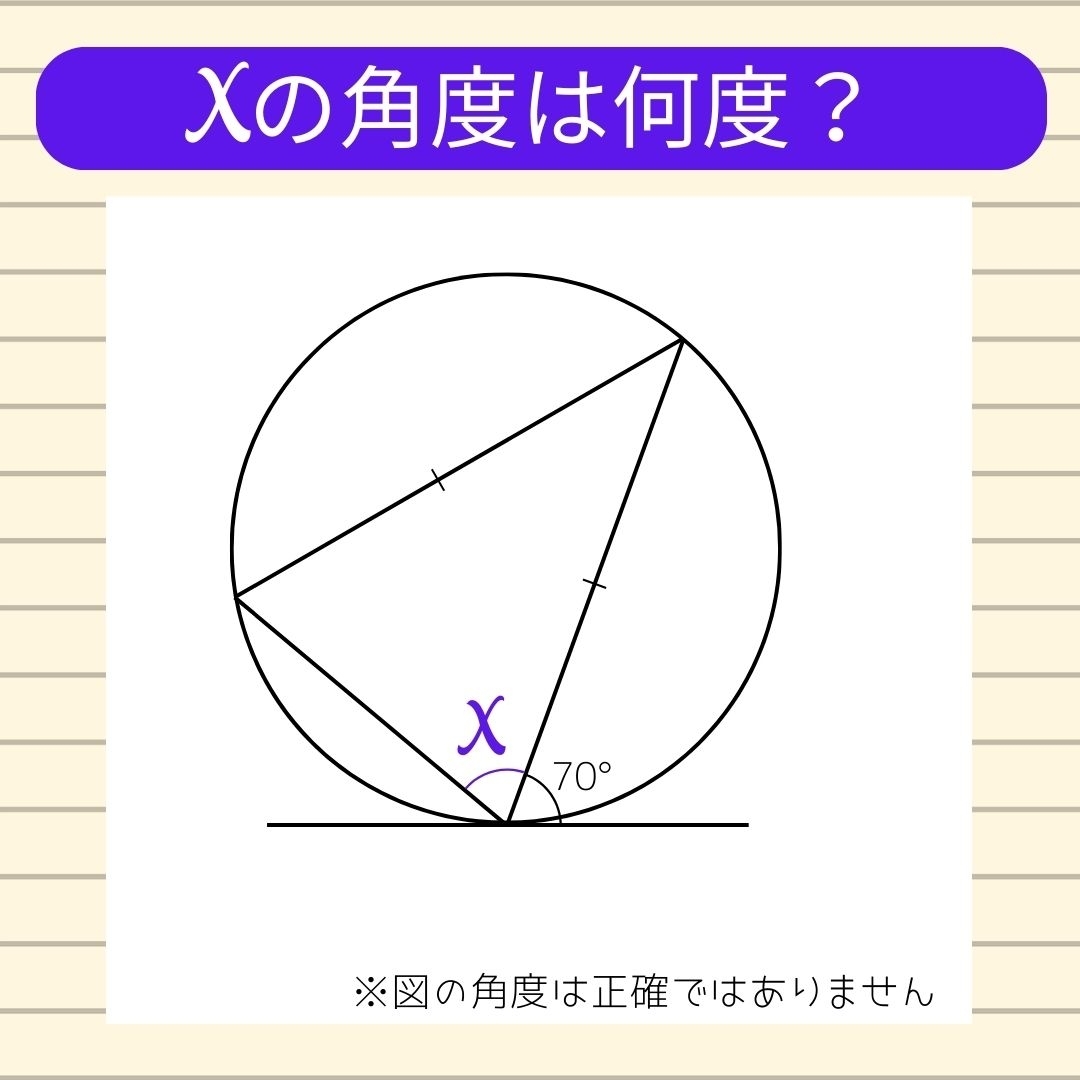【角度当てクイズ Vol.477】xの角度は何度？