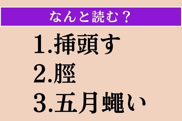 【難読漢字】「挿頭す」「脛」「五月蠅い」読める？