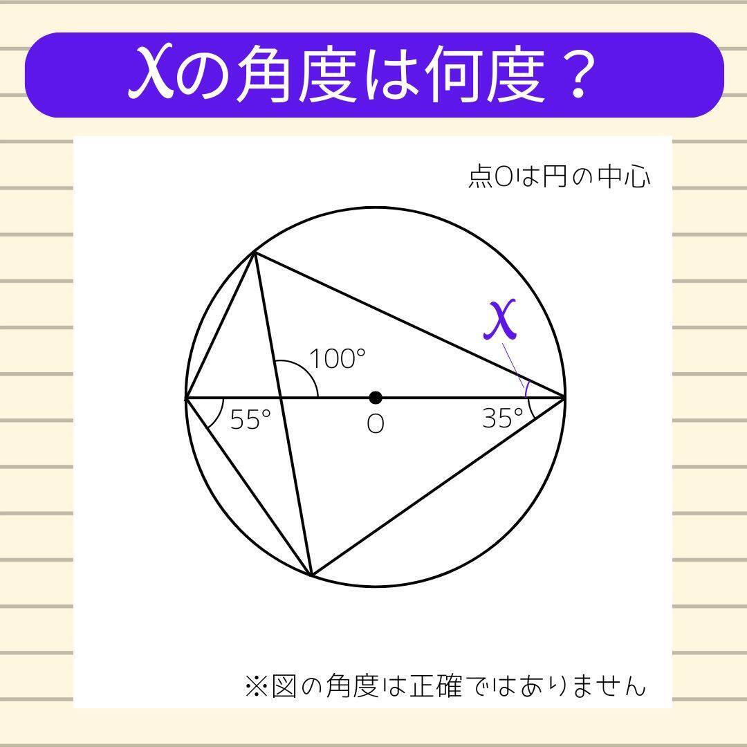 【角度当てクイズ Vol.2391】xの角度は何度？＜全3問＞