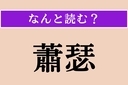 【難読漢字】「蕭瑟」正しい読み方は？ 風が吹き、寂しい様を言いますの画像