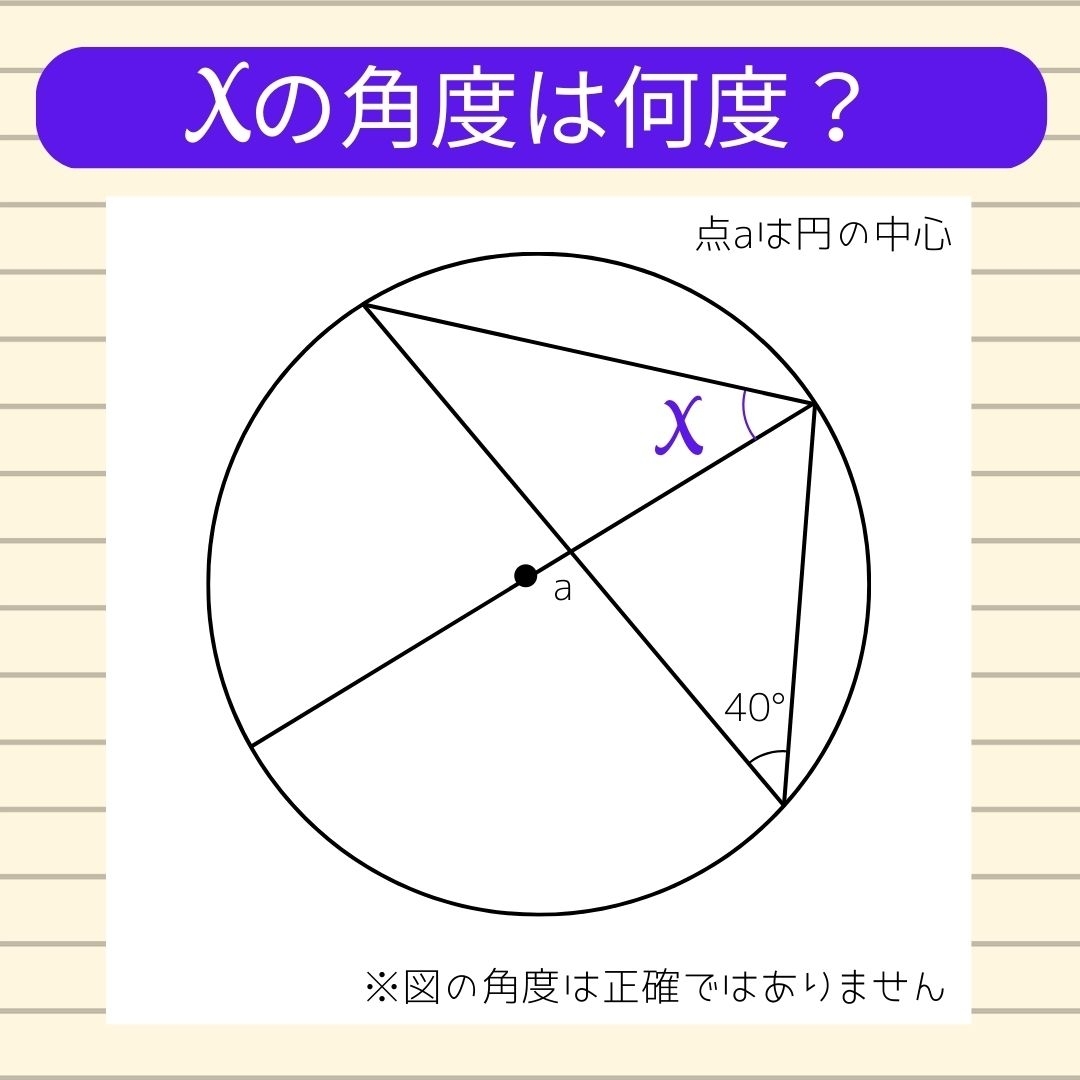 【角度当てクイズ Vol.152】xの角度は何度？