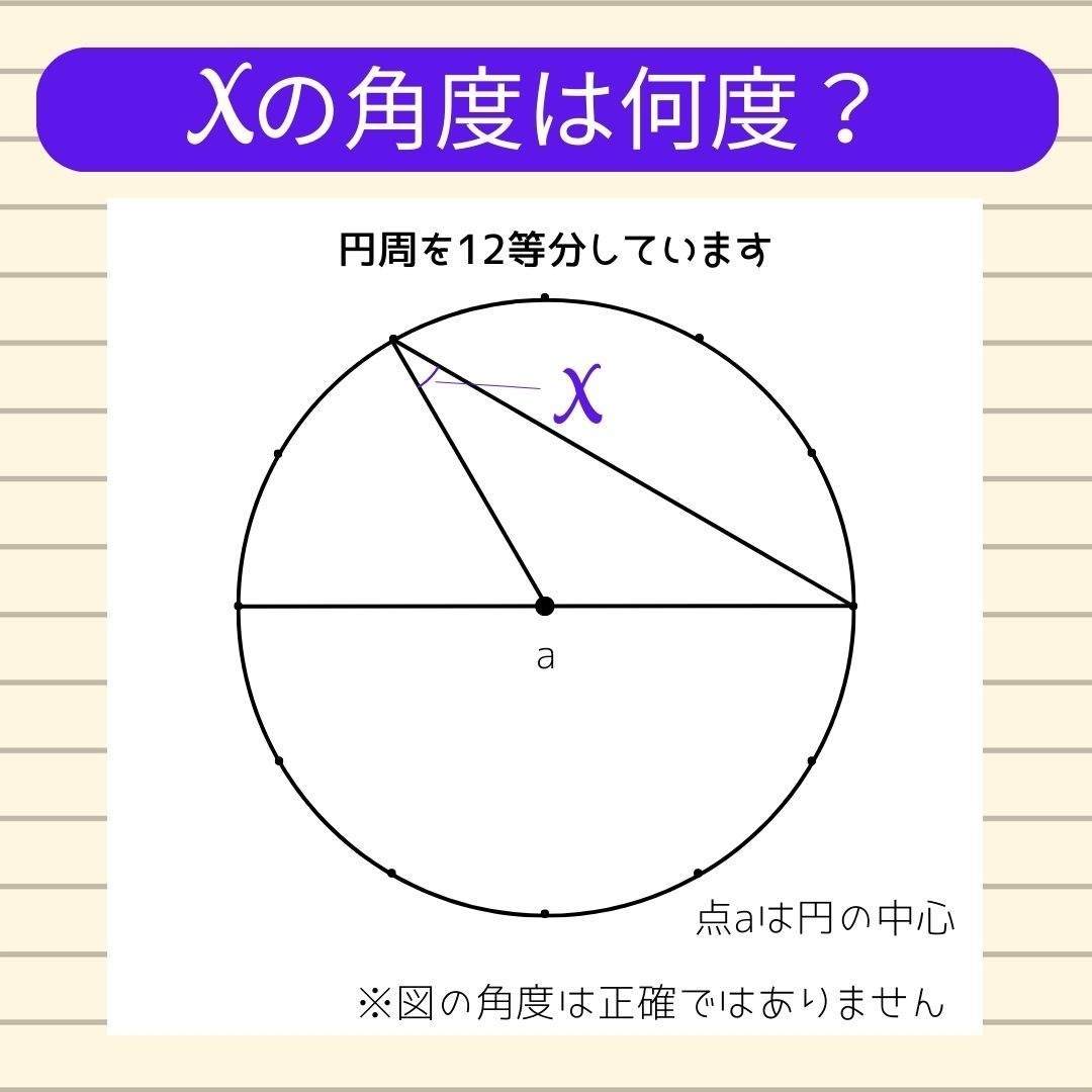 【角度当てクイズ Vol.204】xの角度は何度？
