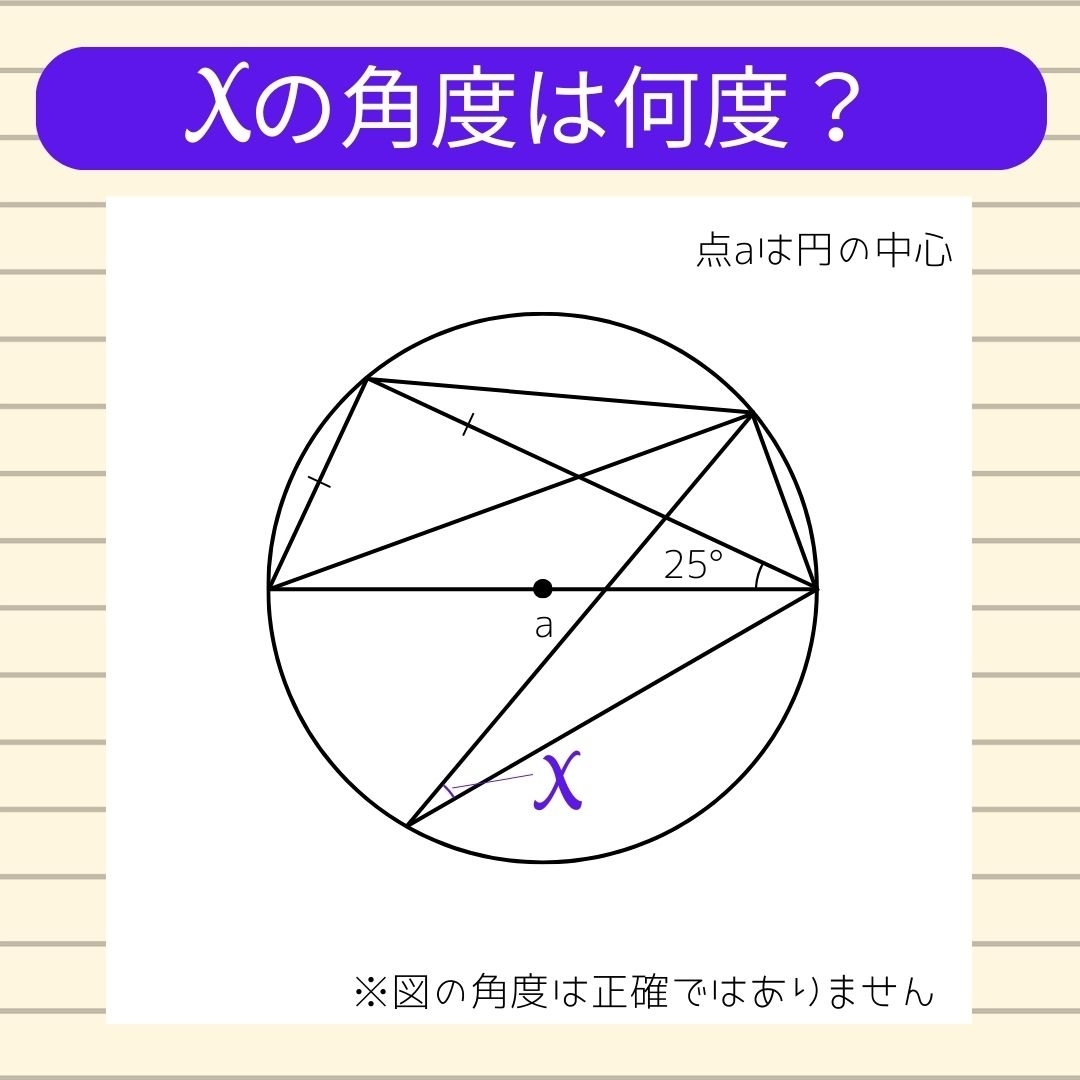 【角度当てクイズ Vol.658】xの角度は何度？