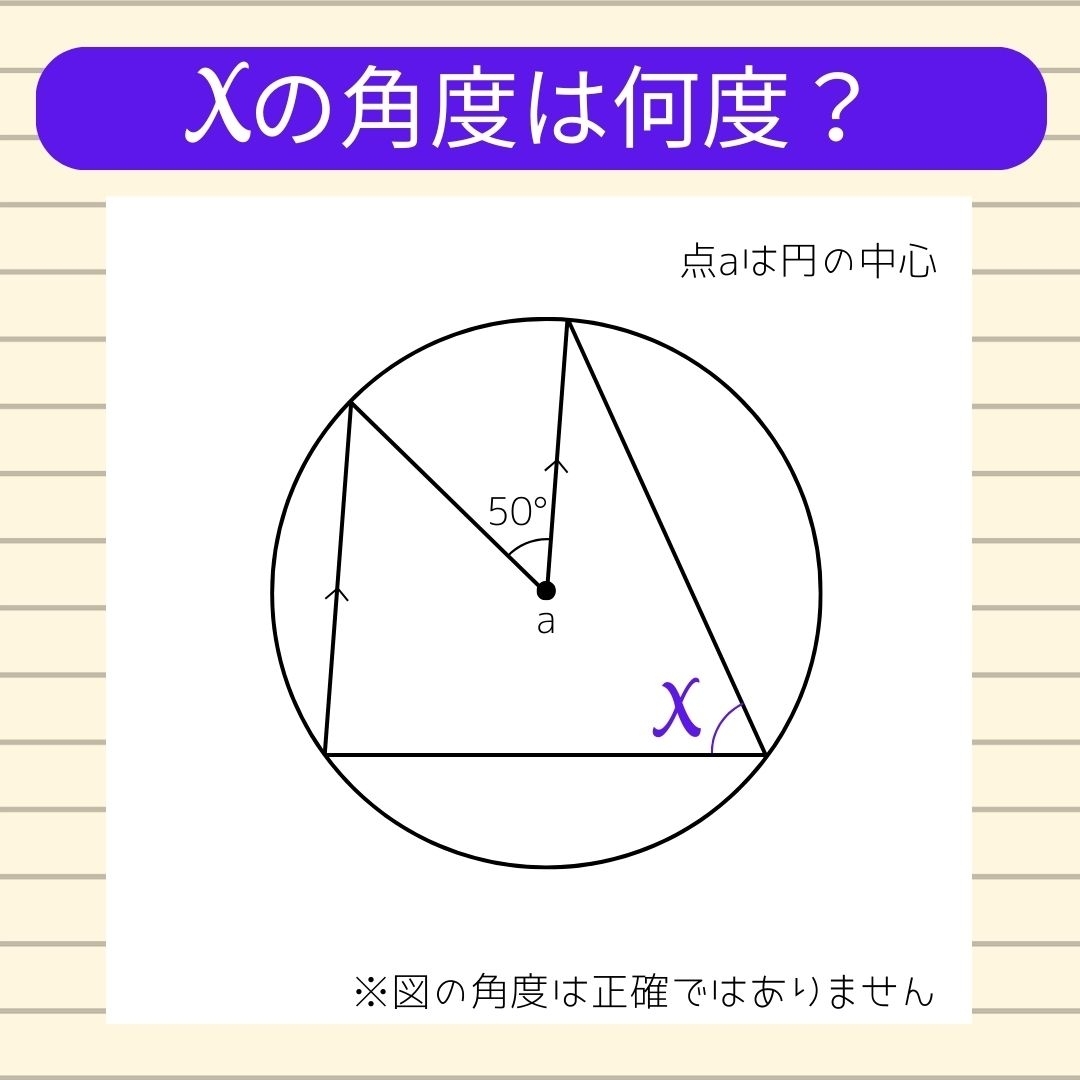 【角度当てクイズ Vol.533】xの角度は何度？