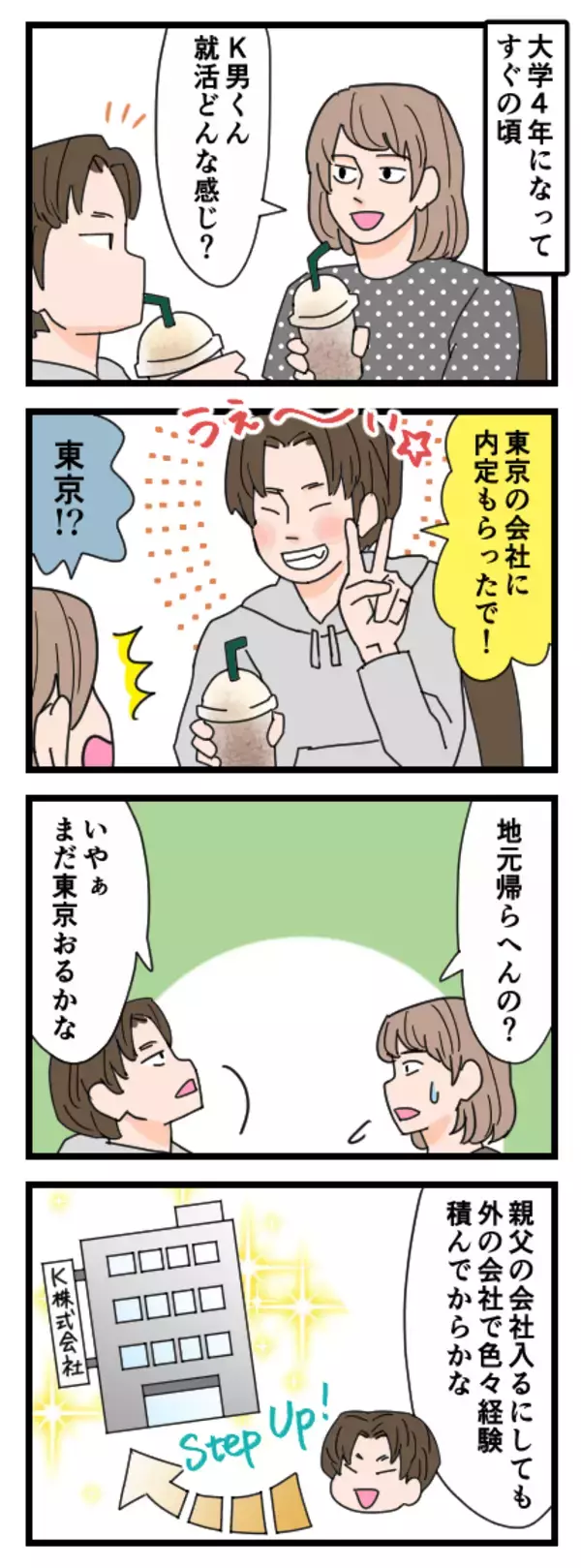 「大学卒業後、地元には帰らないK男　結婚の話はどうするの!?」の画像