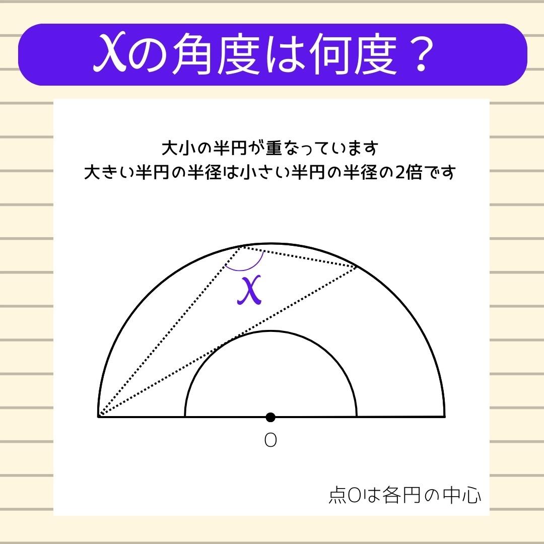 【角度当てクイズ Vol.1490】xの角度は何度？