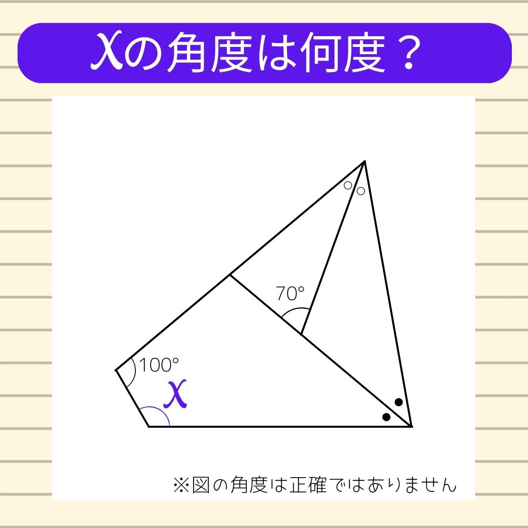 【角度当てクイズ Vol.1532】xの角度は何度？