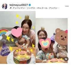 手島優、「すこぶる優男」な息子の2歳誕生日をアンパンマンケーキでお祝い