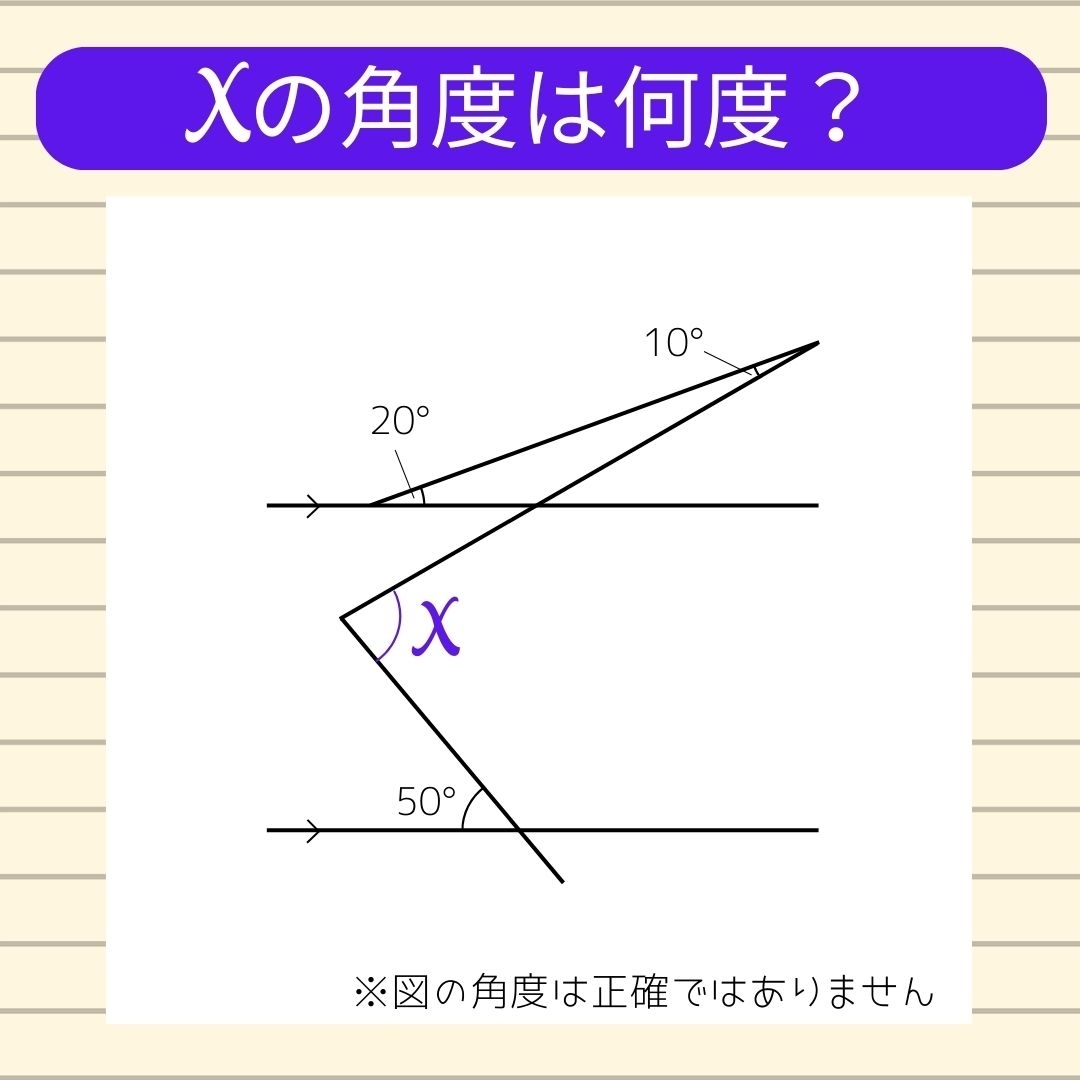 【角度当てクイズ Vol.1010】xの角度は何度？