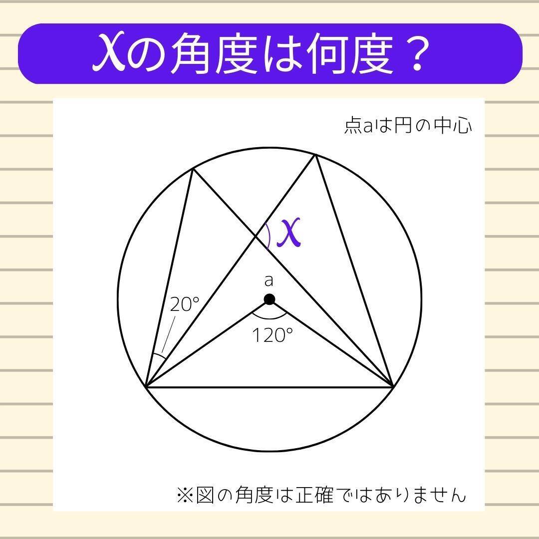 【角度当てクイズ Vol.2052】xの角度は何度？