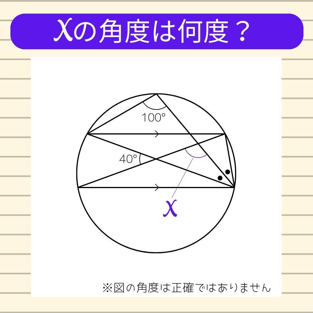 【角度当てクイズ Vol.2078】xの角度は何度？