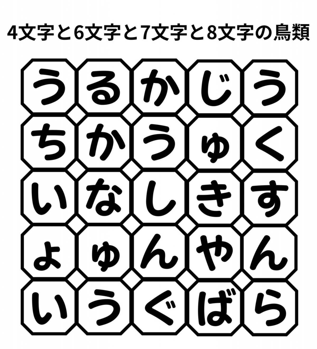 単語パズル Vol 75 4文字と6文字と7文字と8文字の鳥類を見つけて エキサイトニュース