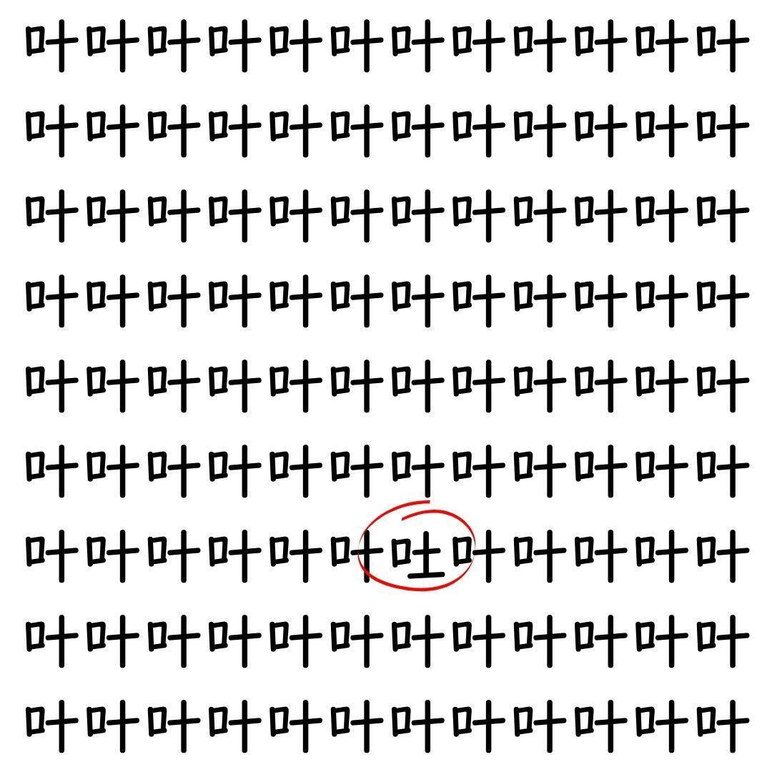 【漢字探し】ずらっと並んだ「叶」の中にまぎれた別の漢字一文字は？