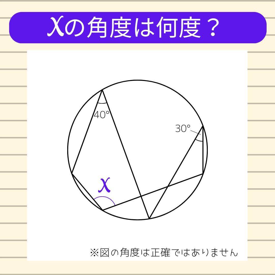 【角度当てクイズ Vol.2088】xの角度は何度？