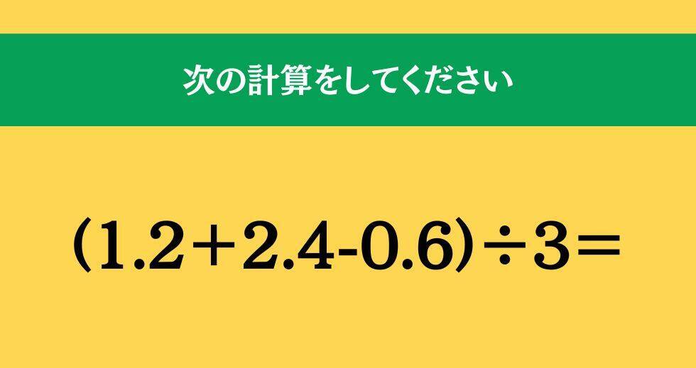 大人ならわかる？ 小学校の「算数」問題＜Vol.1540＞