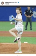 元NHKアナ中川安奈が初の始球式に挑戦「まさか自分にこんな日が来るなんて」2ヶ月間の特訓の成果を披露