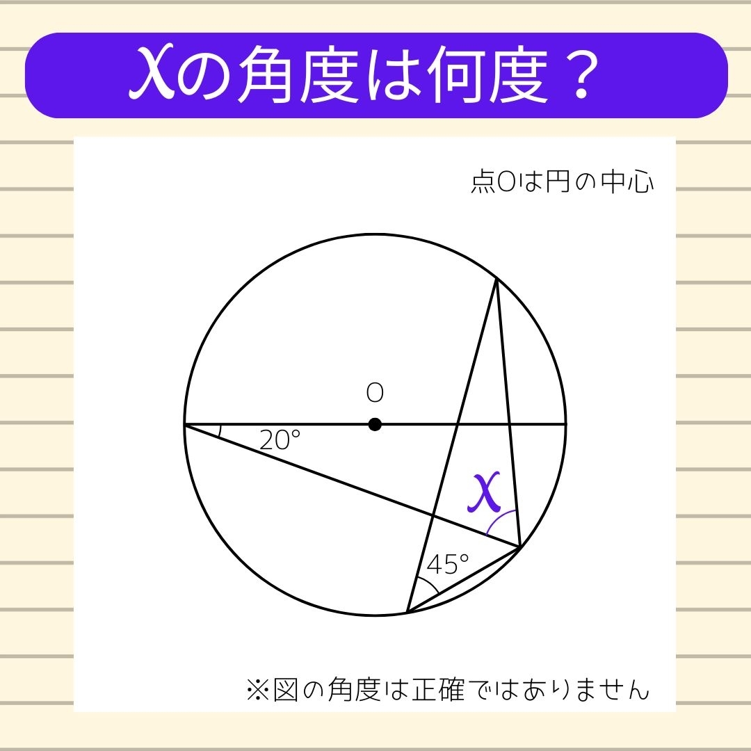 【角度当てクイズ Vol.1262】xの角度は何度？