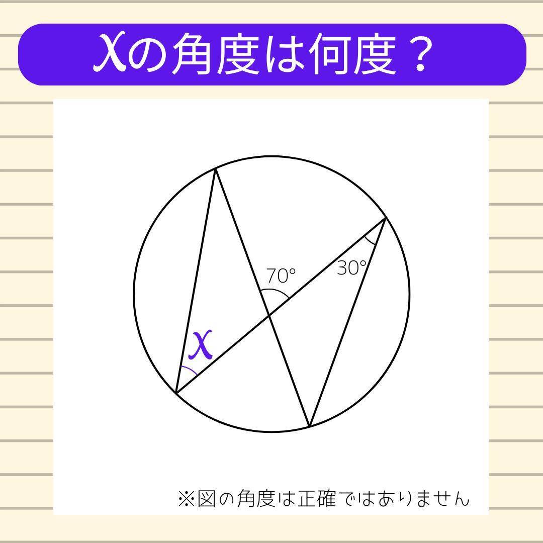 【角度当てクイズ Vol.2295】xの角度は何度？＜全3問＞