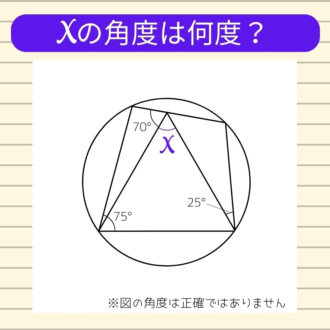 【角度当てクイズ Vol.709】xの角度は何度？