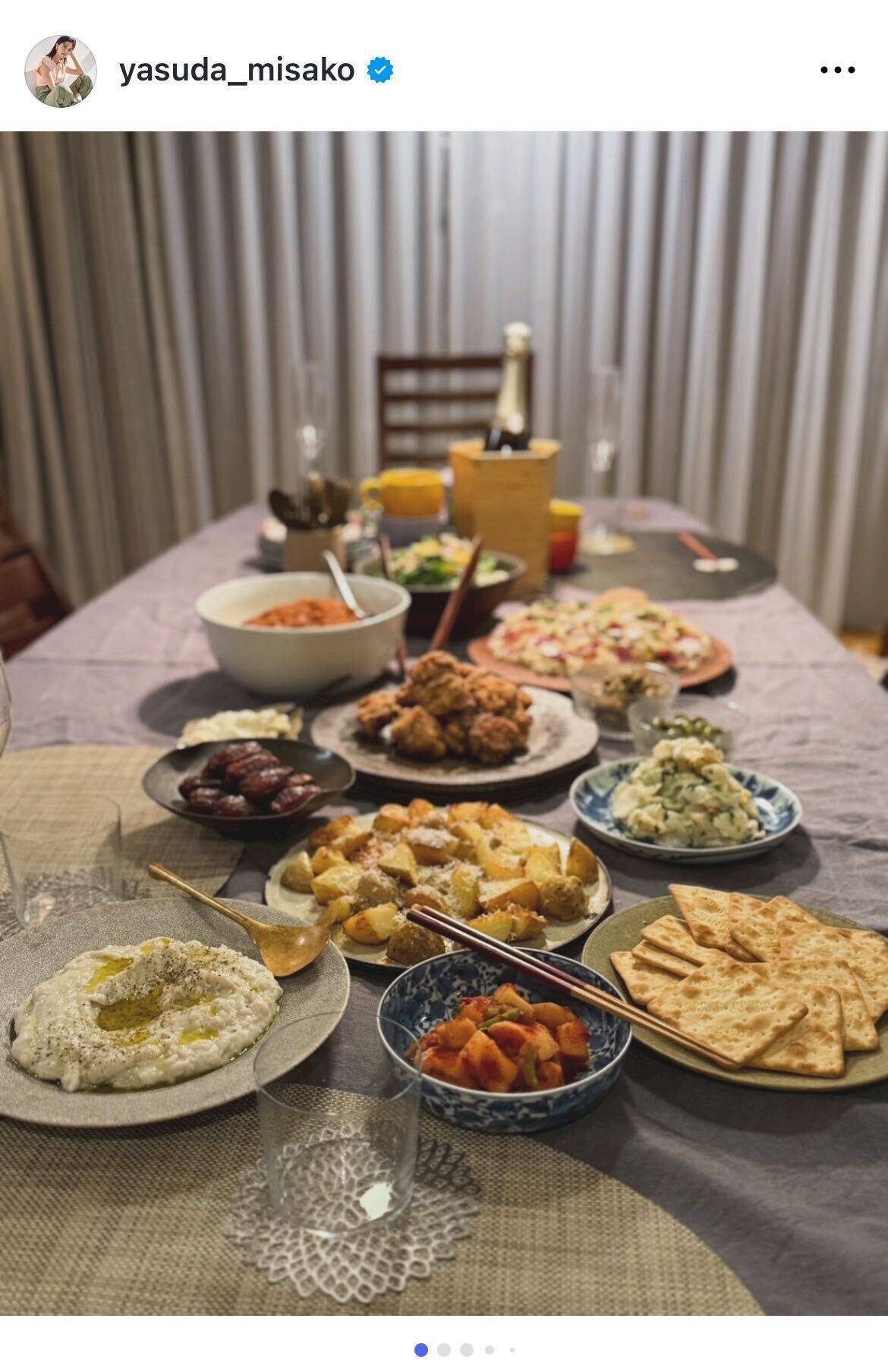 安田美沙子、手作り料理でママ友とホームパーティー