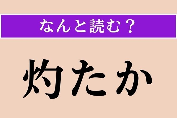 【難読漢字】「灼たか」正しい読み方は？「○○たか」です