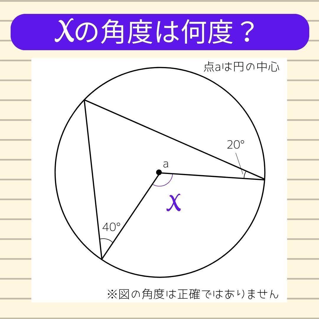 【角度当てクイズ Vol.2138】xの角度は何度？