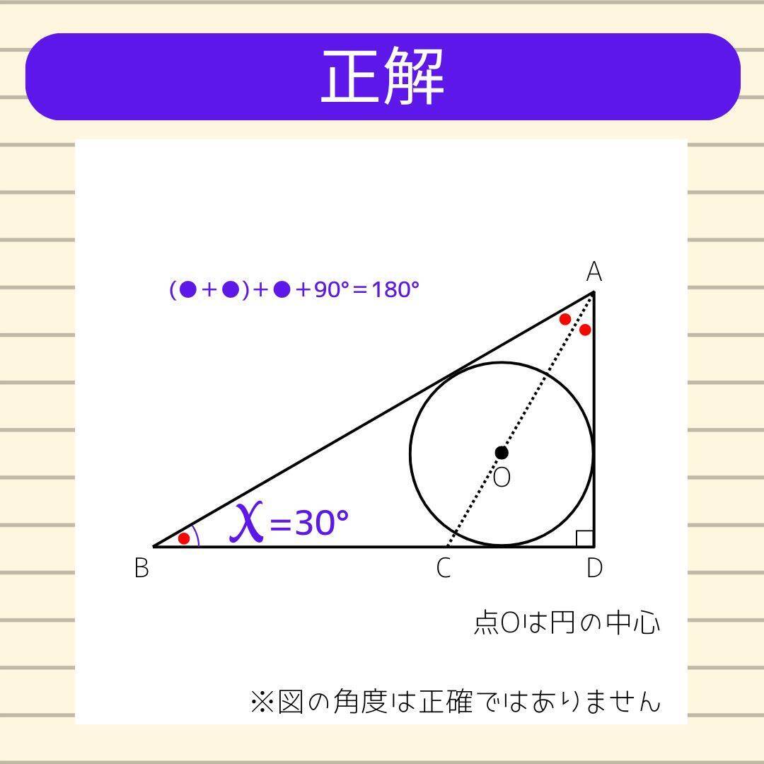 【角度当てクイズ Vol.2306】xの角度は何度？