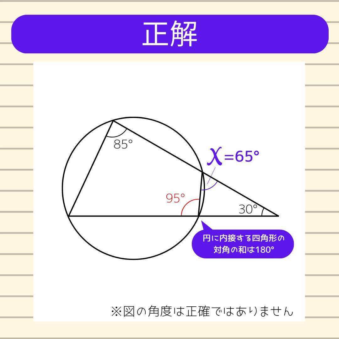 【角度当てクイズ Vol.1908】xの角度は何度？