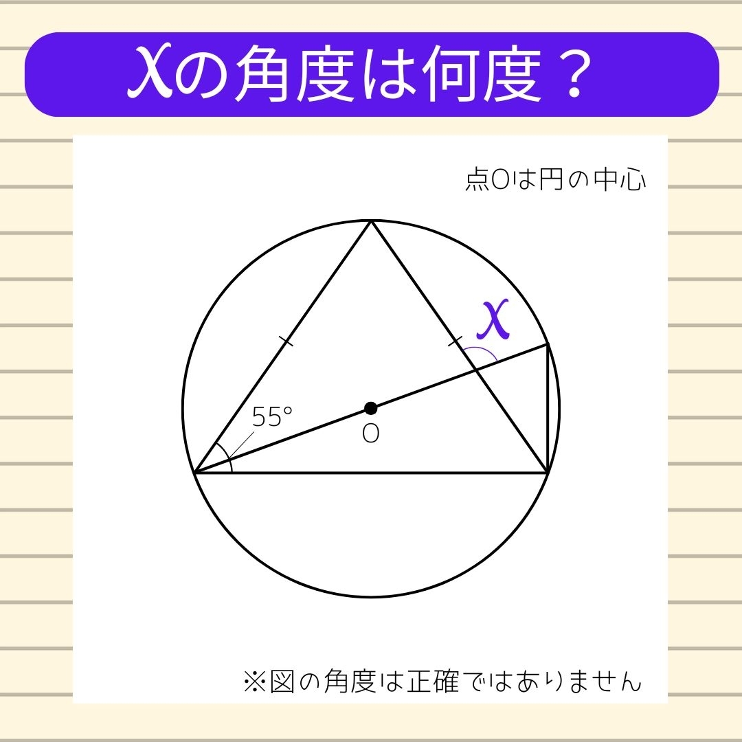 【角度当てクイズ Vol.1374】xの角度は何度？