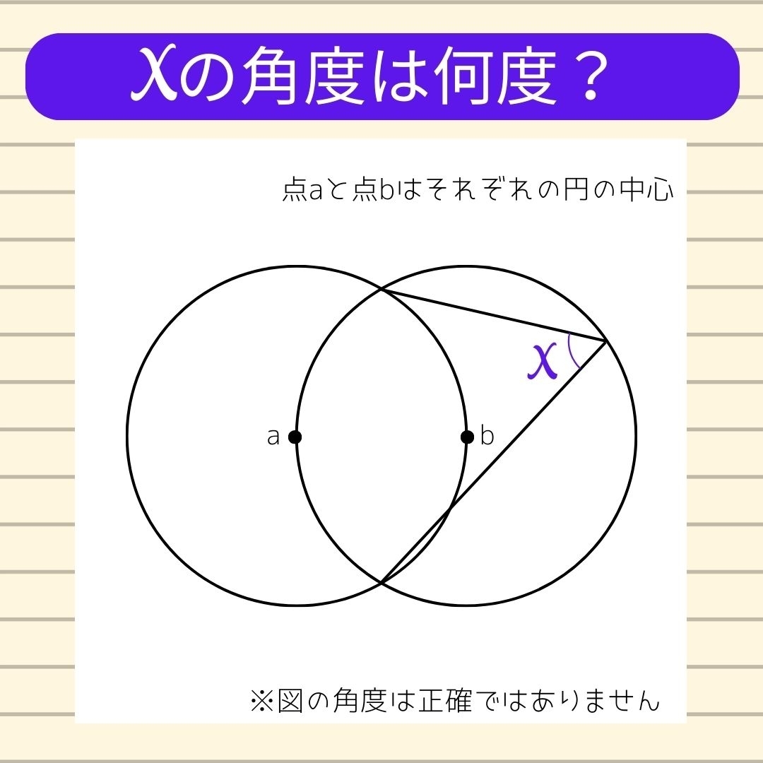 【角度当てクイズ Vol.485】xの角度は何度？
