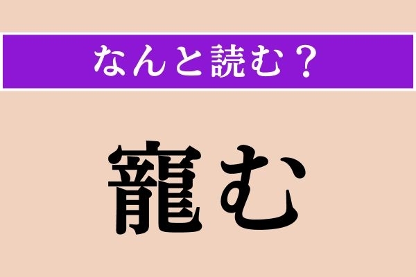 【難読漢字】「寵む」正しい読み方は？ 漢字検定準1級の問題です