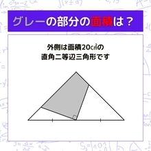 【図形問題】グレーの部分の面積を求めよ！＜Vol.729＞