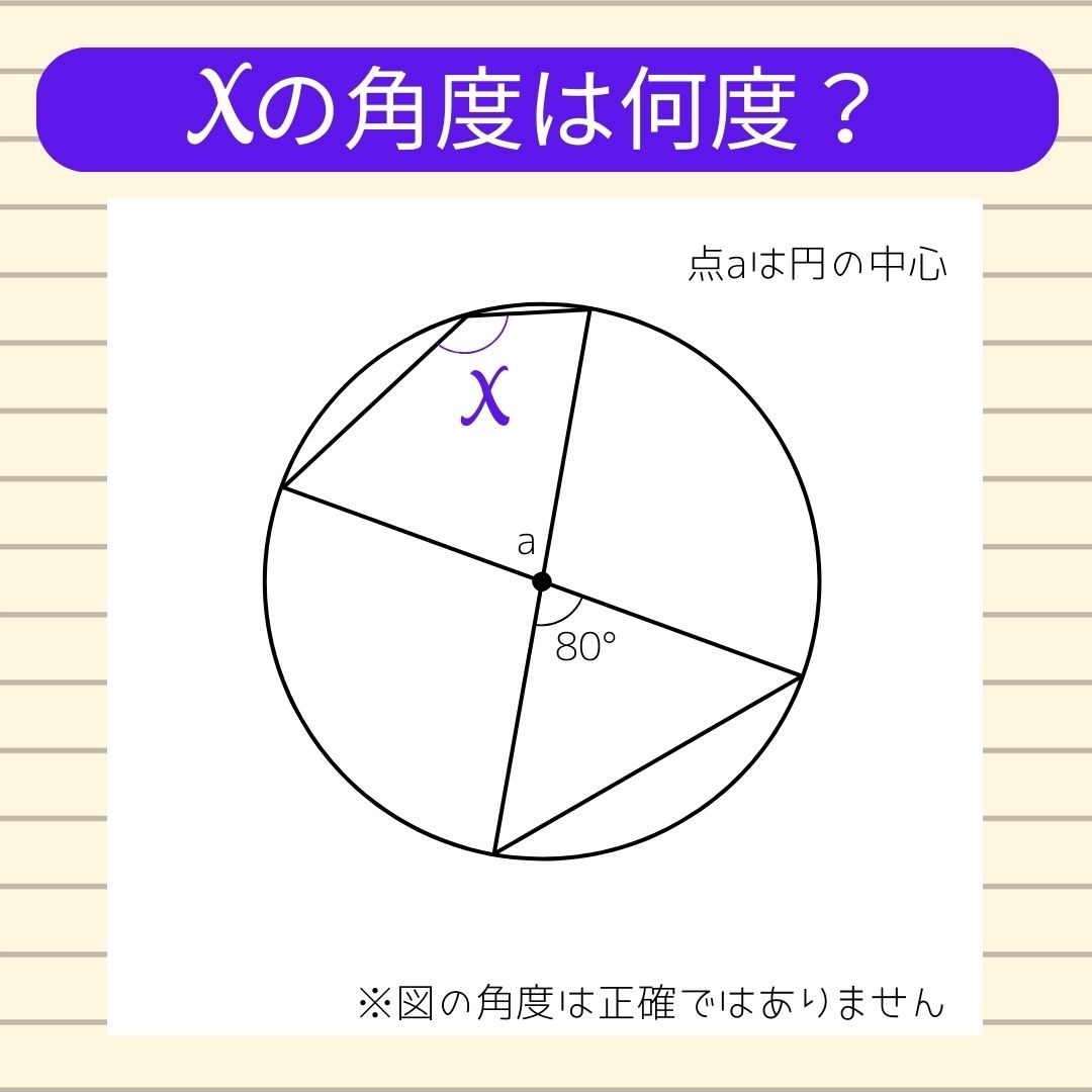 【角度当てクイズ Vol.650】xの角度は何度？
