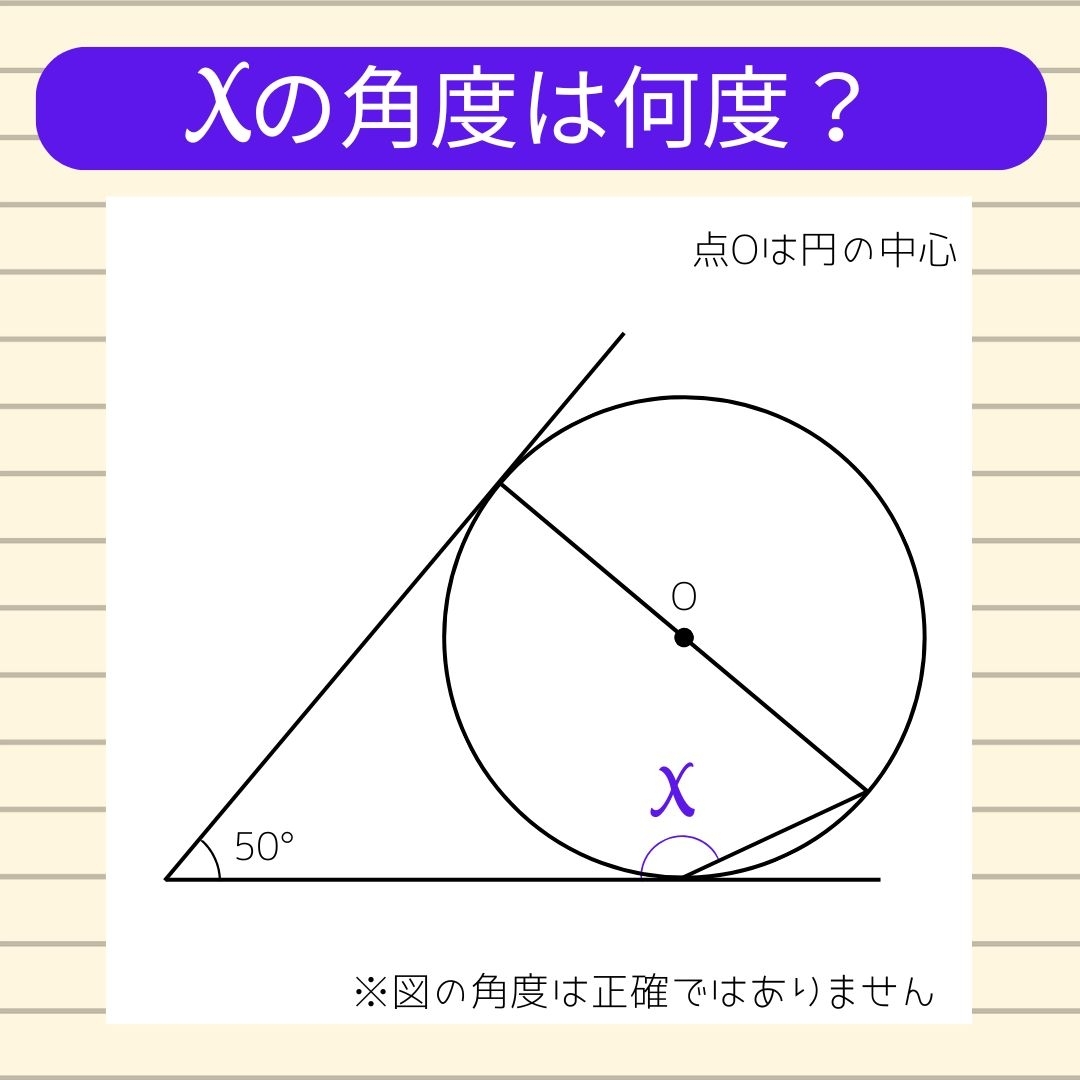 【角度当てクイズ Vol.1324】xの角度は何度？