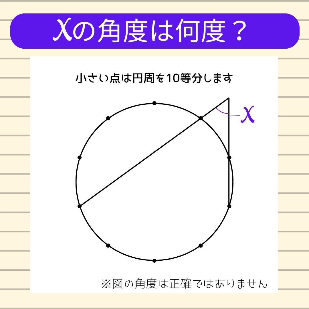 【角度当てクイズ Vol.1558】xの角度は何度？