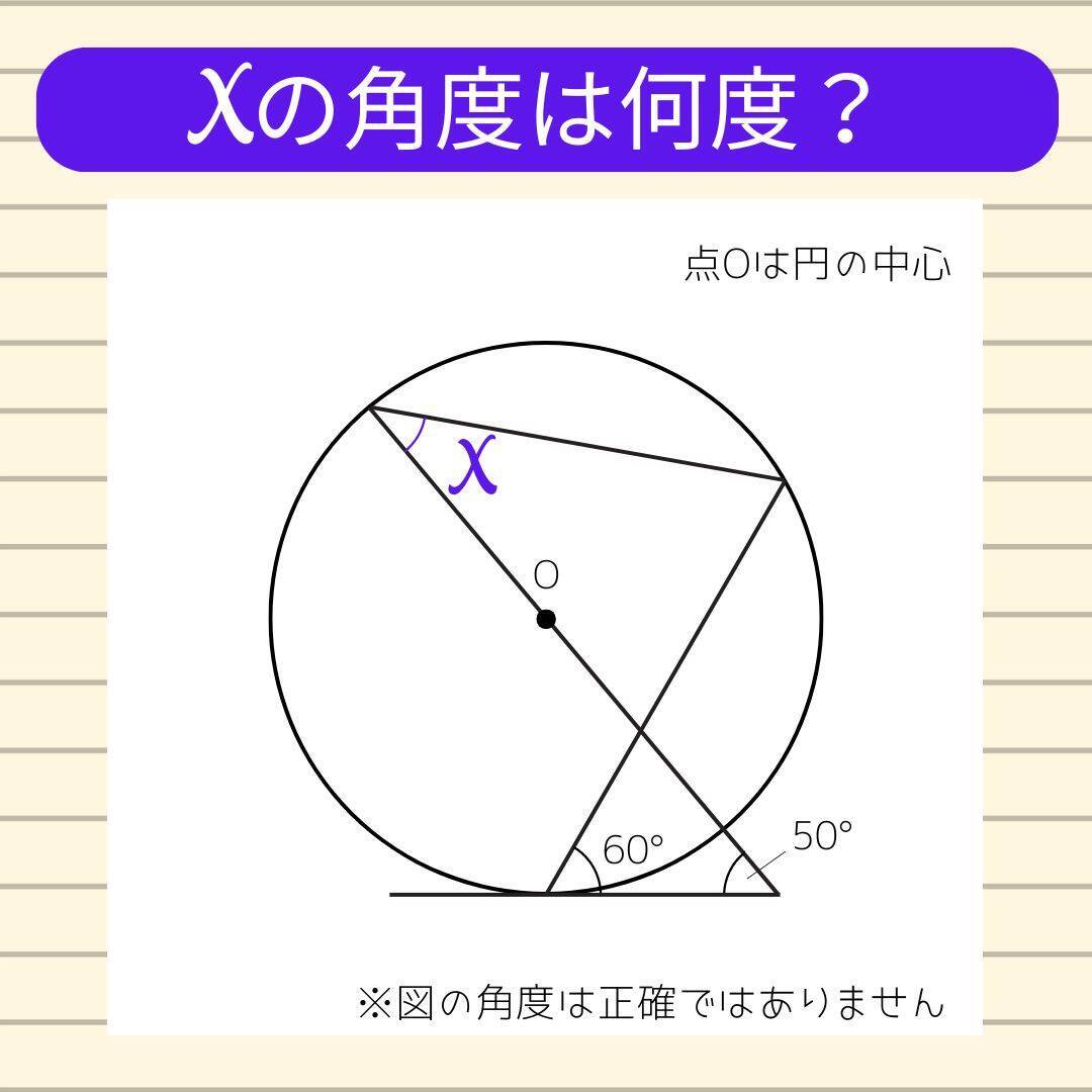 【角度当てクイズ Vol.2352】xの角度は何度？