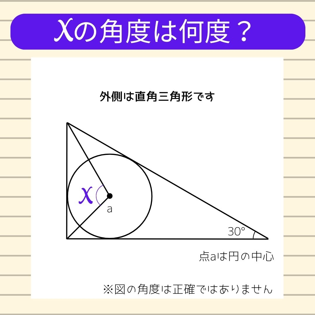 【角度当てクイズ Vol.1046】xの角度は何度？