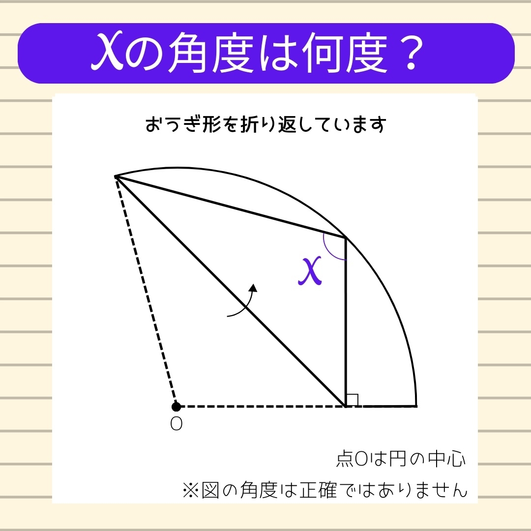 【角度当てクイズ Vol.1476】xの角度は何度？