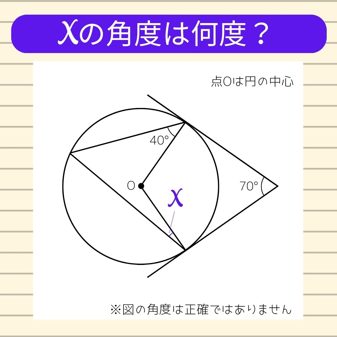 【角度当てクイズ Vol.1126】xの角度は何度？