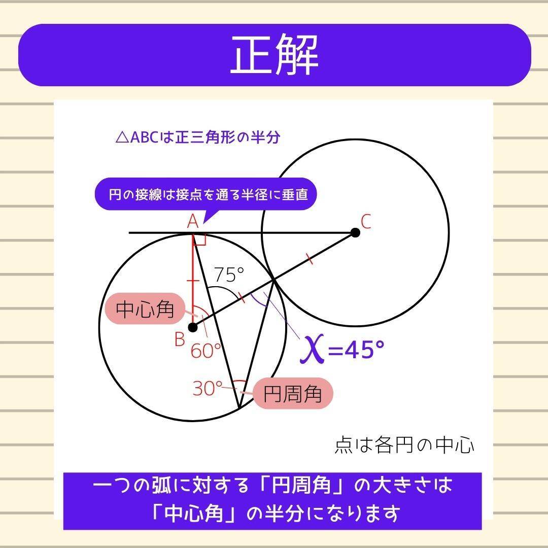 【角度当てクイズ Vol.2028】xの角度は何度？
