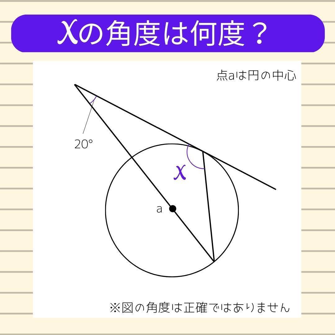 【角度当てクイズ Vol.2028】xの角度は何度？