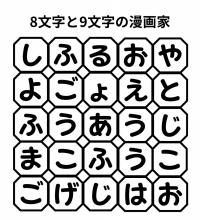 【単語パズル Vol.91】8文字と9文字の漫画家を見つけて！