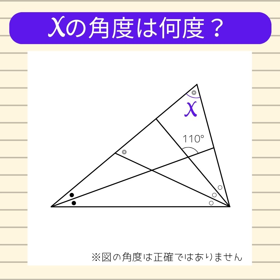 【角度当てクイズ Vol.1168】xの角度は何度？