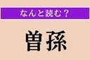 【難読漢字】「曽孫」正しい読み方は？ 血縁関係を表す言葉ですの画像