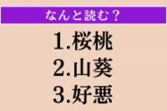 【難読漢字】「桜桃」「山葵」「好悪」読める？
