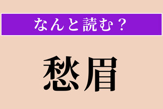 【難読漢字】「愁眉」正しい読み方は？ 心配で眉をひそめることです