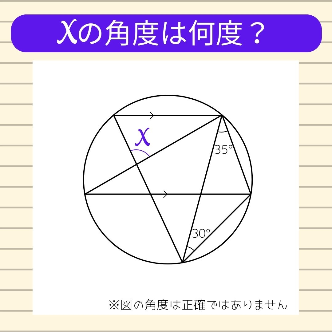 【角度当てクイズ Vol.982】xの角度は何度？