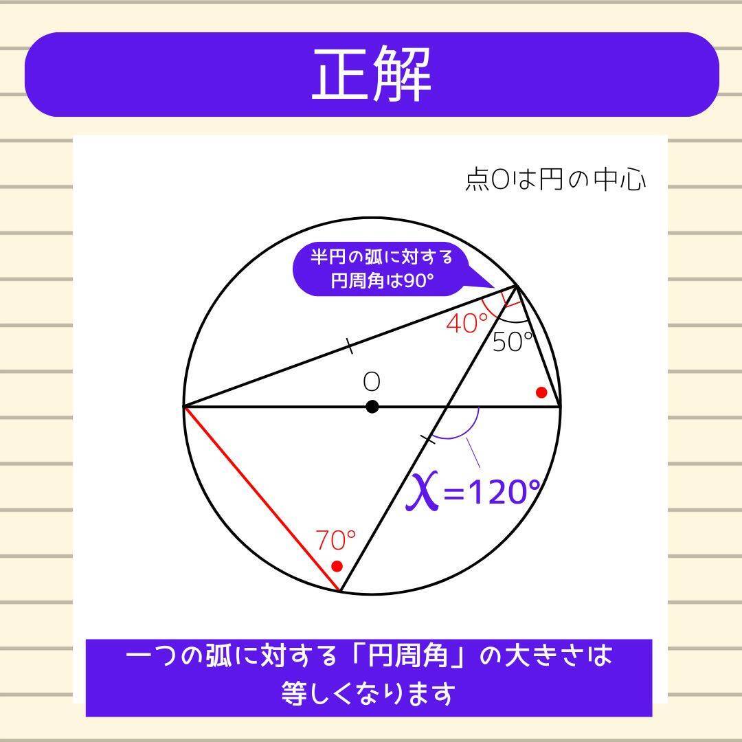 【角度当てクイズ Vol.2054】xの角度は何度？