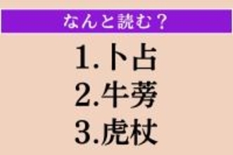 【難読漢字】「卜占」「牛蒡」「虎杖」読める？